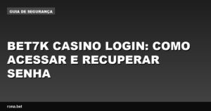 Imagem ilustrativa do processo de bet7k casino login e recuperação de senha.
