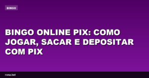 Imagem ilustrativa de bingo online com opções de pagamento via PIX.